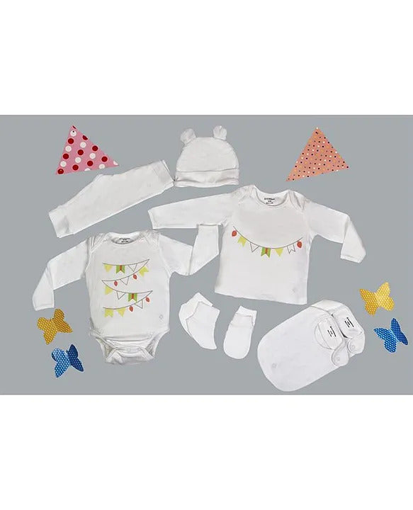 Infant Essentials Gift Set Full Sleeves White - 8 Pieces