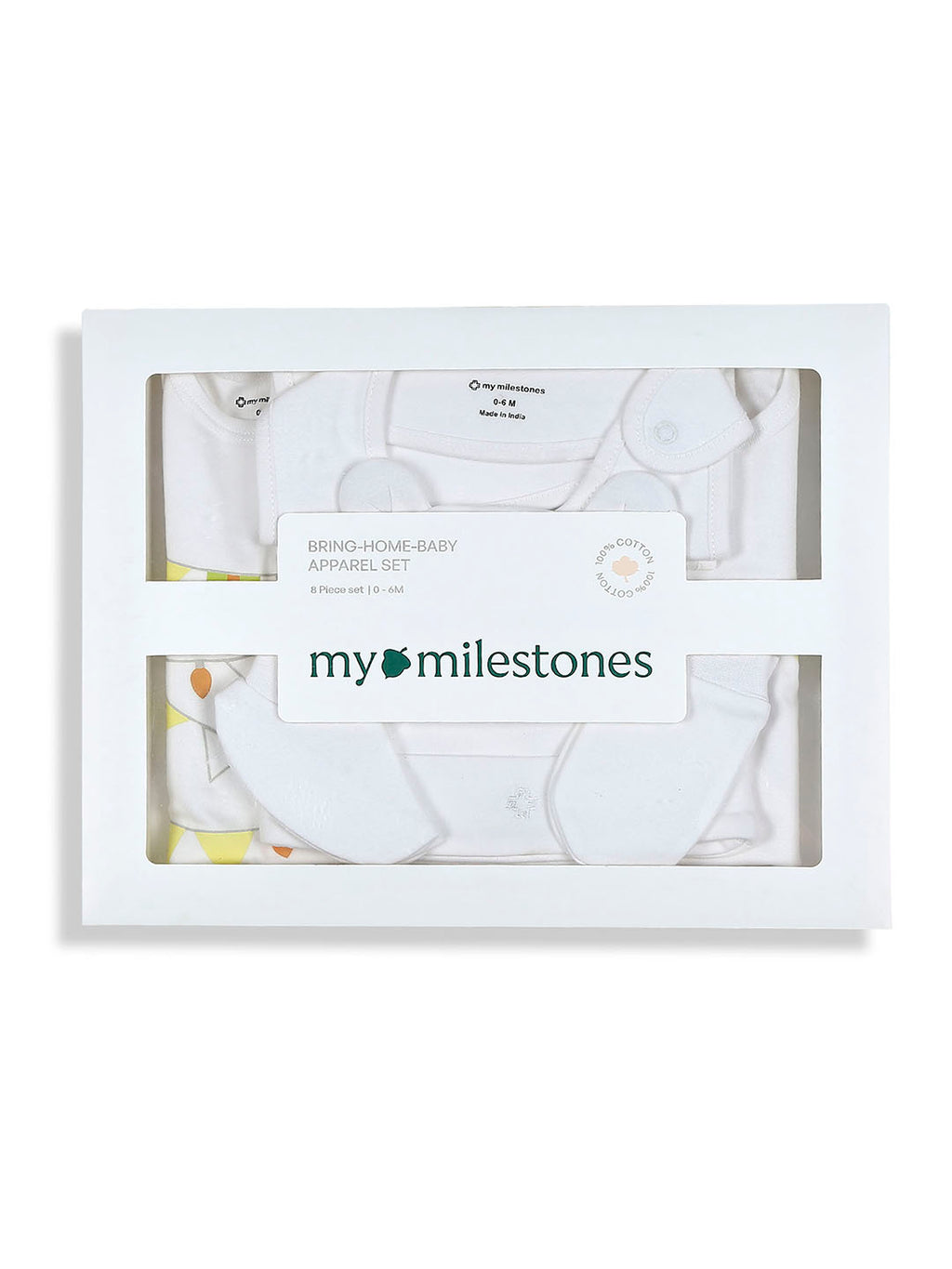 Infant Essentials Gift Set Full Sleeves White - 8 Pieces
