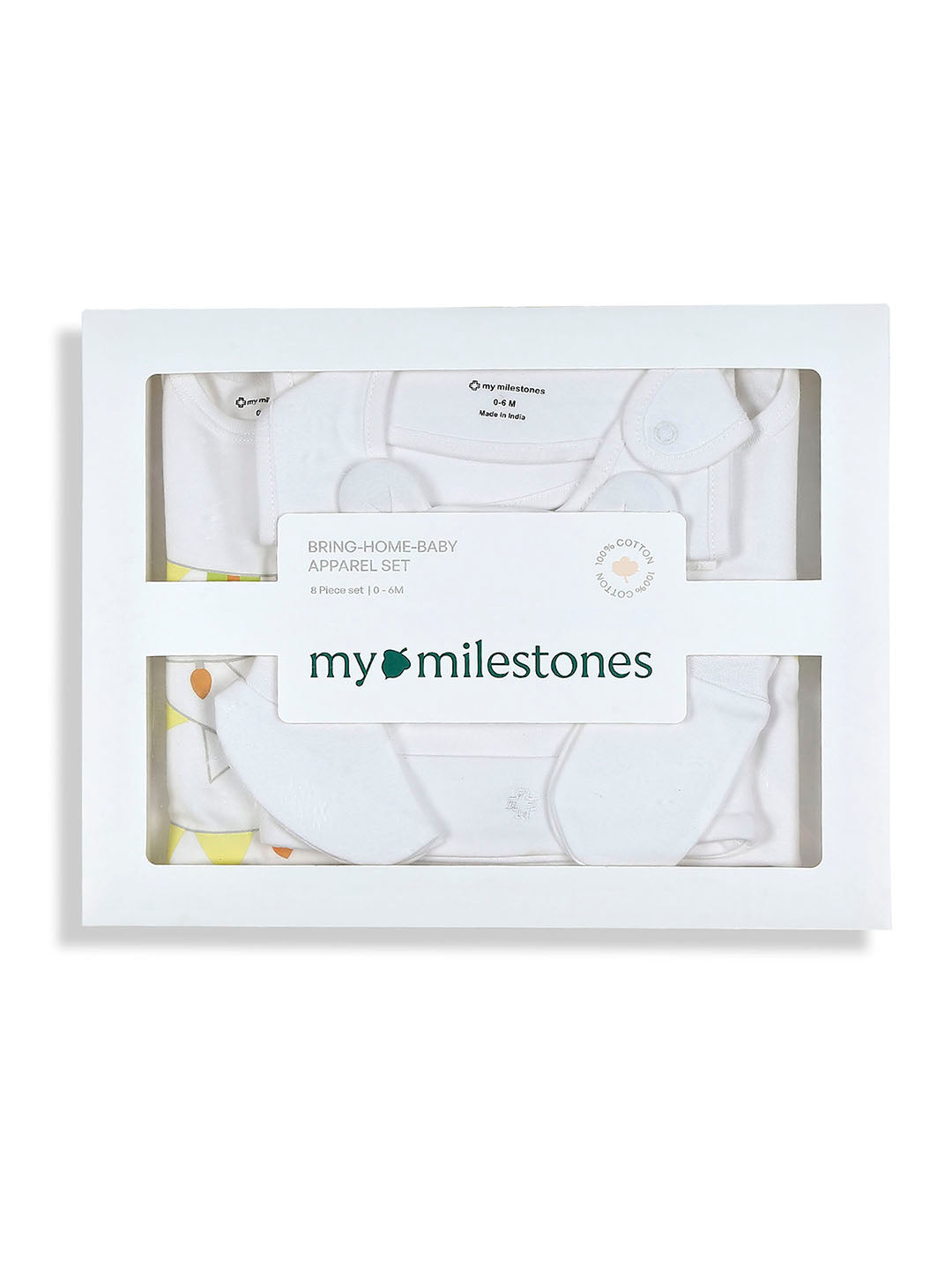 Infant Essentials Gift Set Full Sleeves White - 8 Pieces