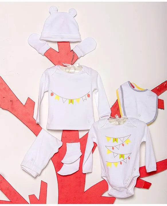 Infant Essentials Gift Set Full Sleeves White - 8 Pieces