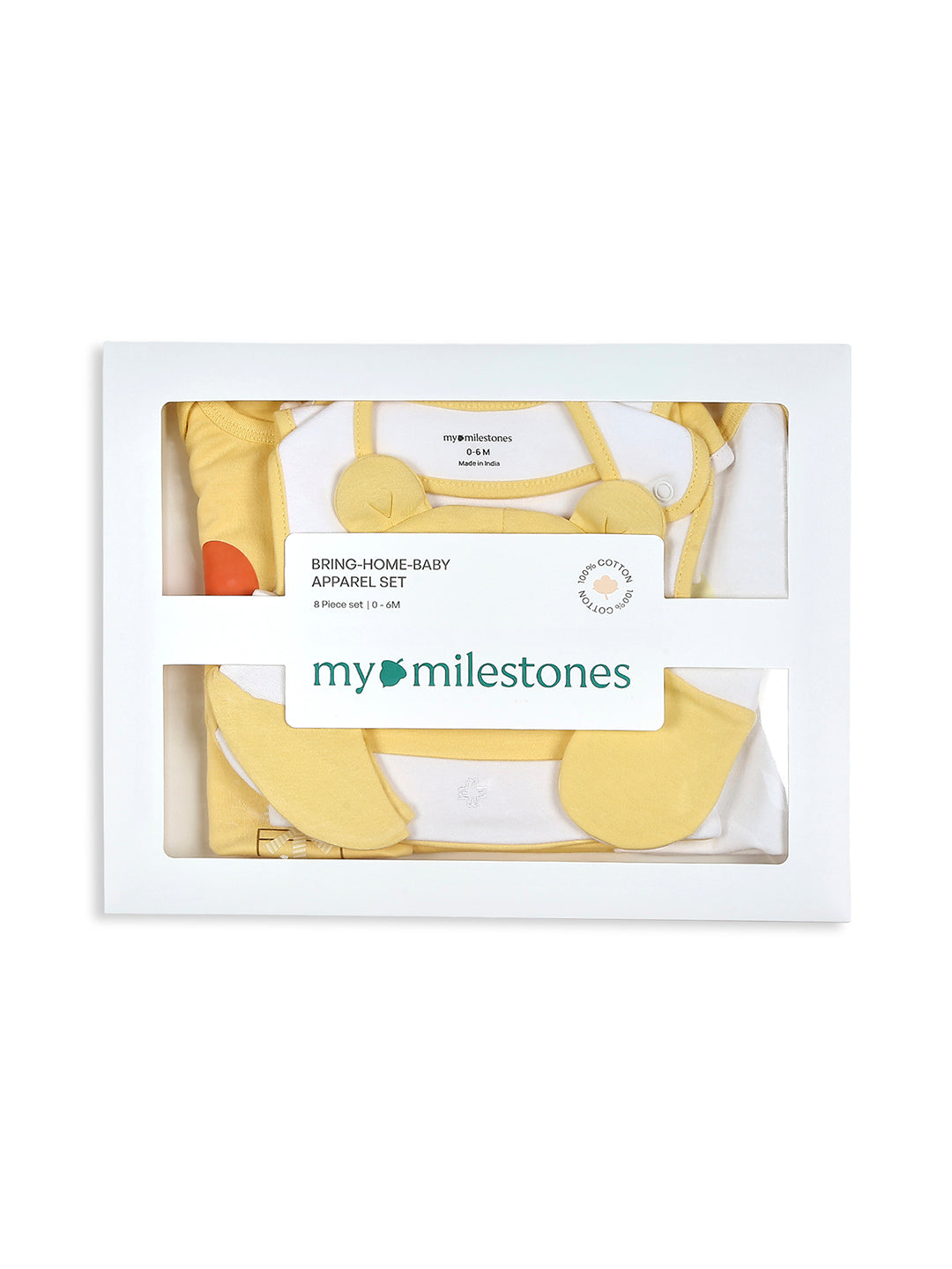 Infant Essentials Gift Set Full Sleeves Yellow - 8 Pieces