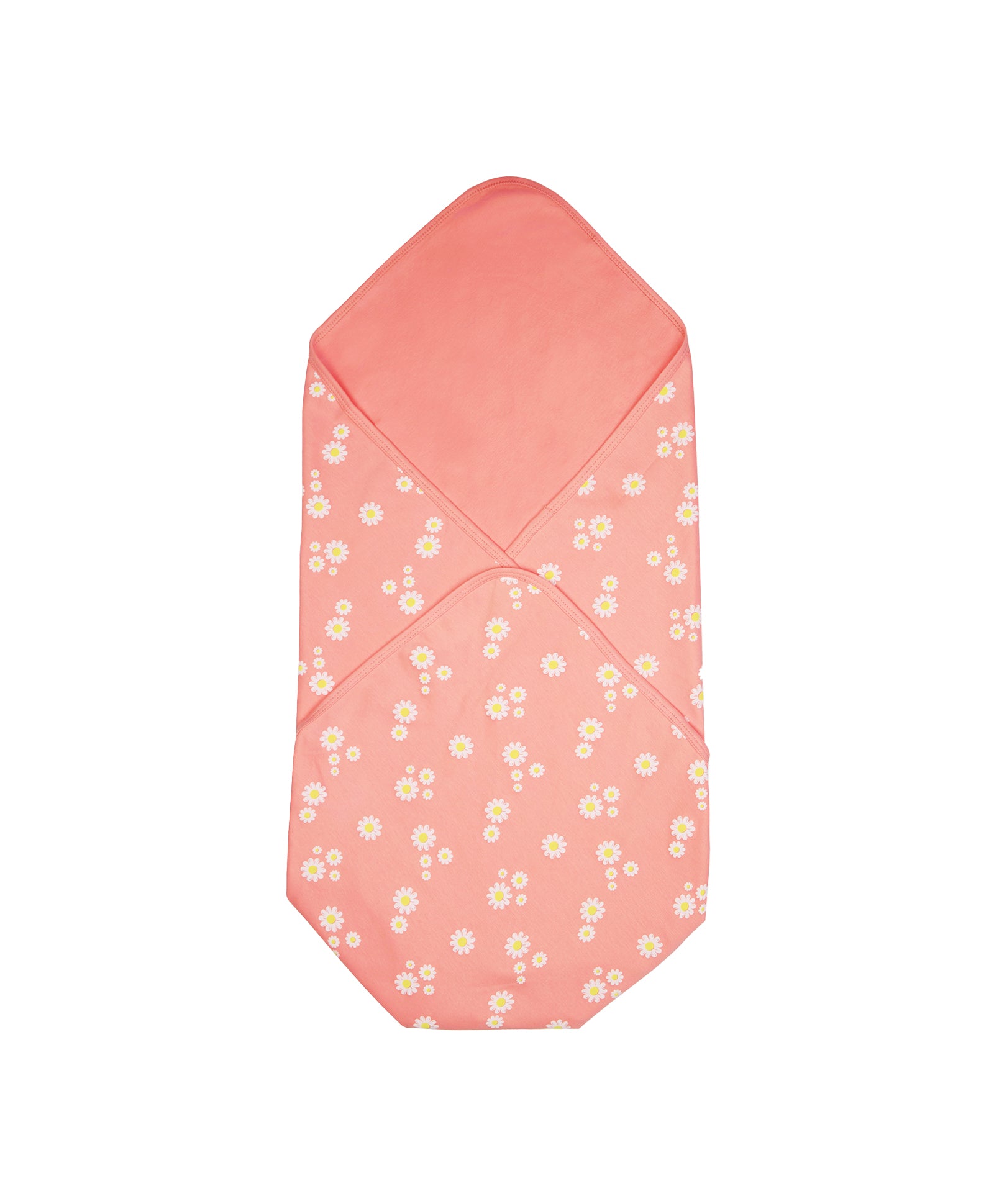 100% Cotton Interlock Baby Wrapper Daisy Print & White Pack of 2