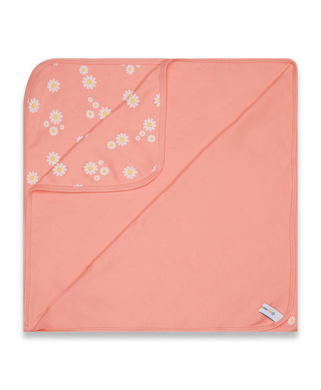 100% Cotton Interlock Baby Wrapper Daisy Print & White Pack of 2