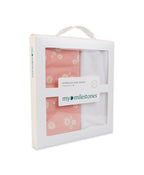 100% Cotton Interlock Baby Wrapper Daisy Print & White Pack of 2