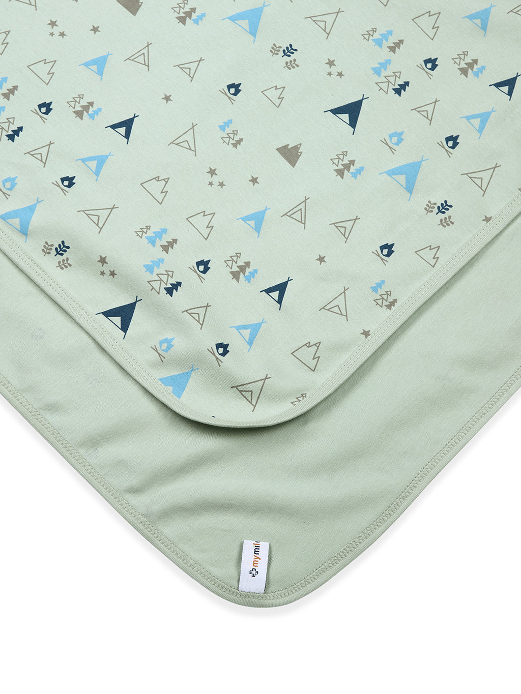 100% Cotton Interlock Baby Wrapper Teepee Print & White Pack of 2