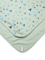 100% Cotton Interlock Baby Wrapper Teepee Print & White Pack of 2