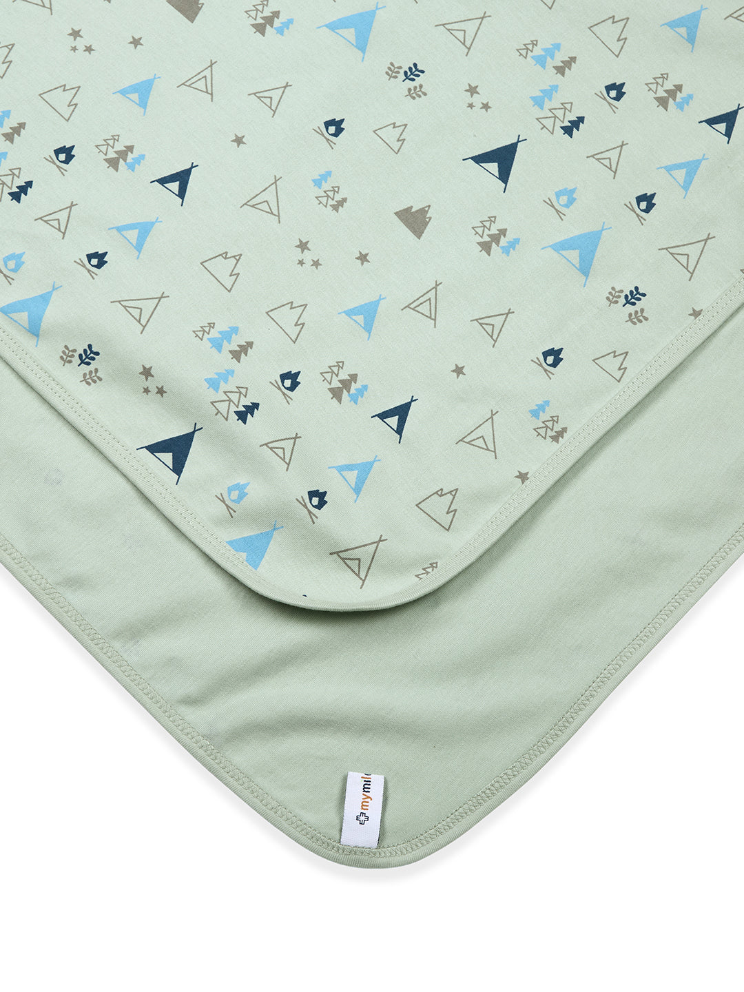 100% Cotton Interlock Baby Wrapper Teepee Print & White Pack of 2