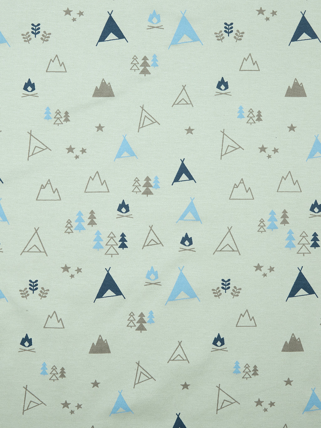 100% Cotton Interlock Baby Wrapper Teepee Print & White Pack of 2