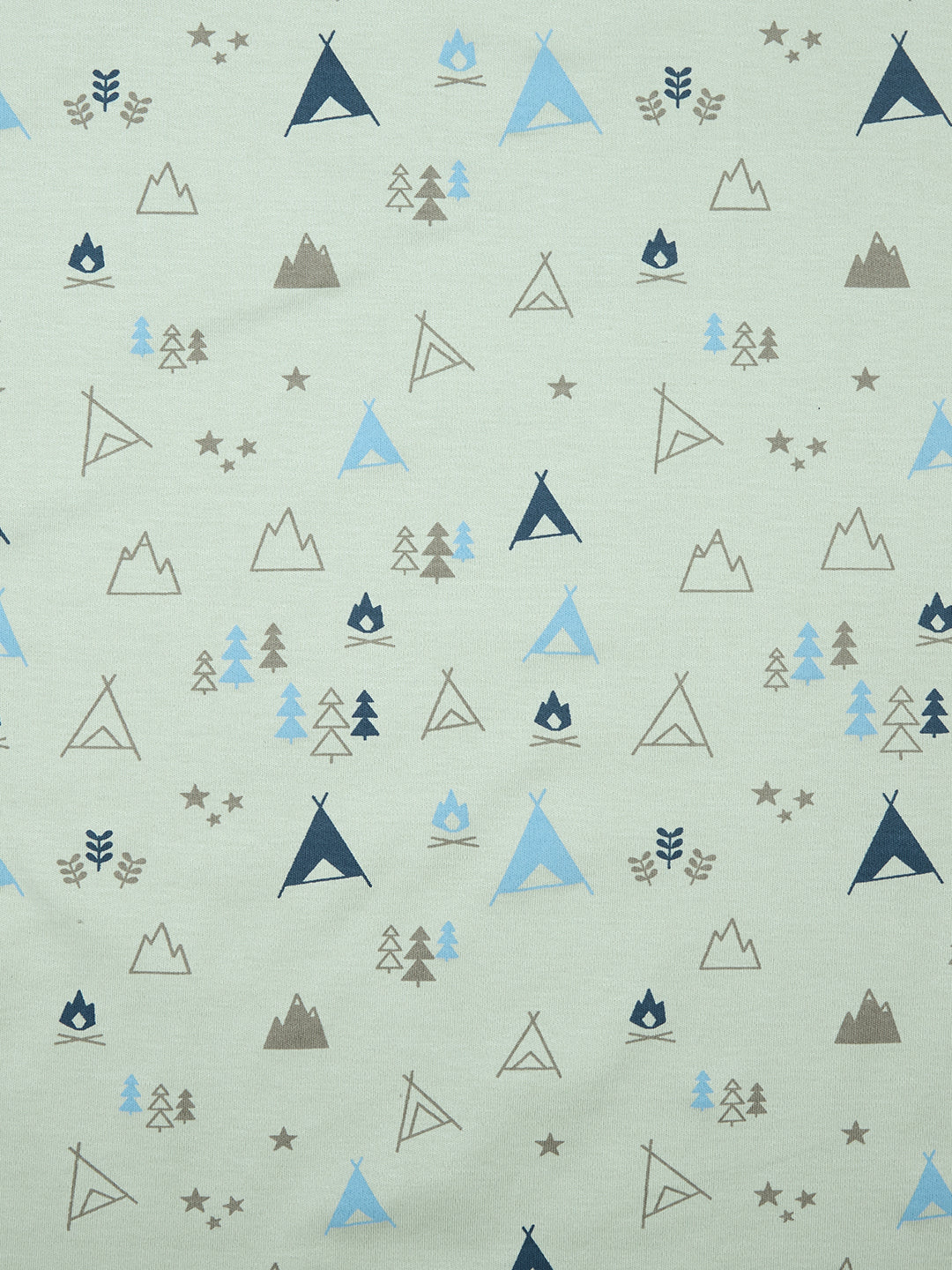 100% Cotton Interlock Baby Wrapper Teepee Print & White Pack of 2