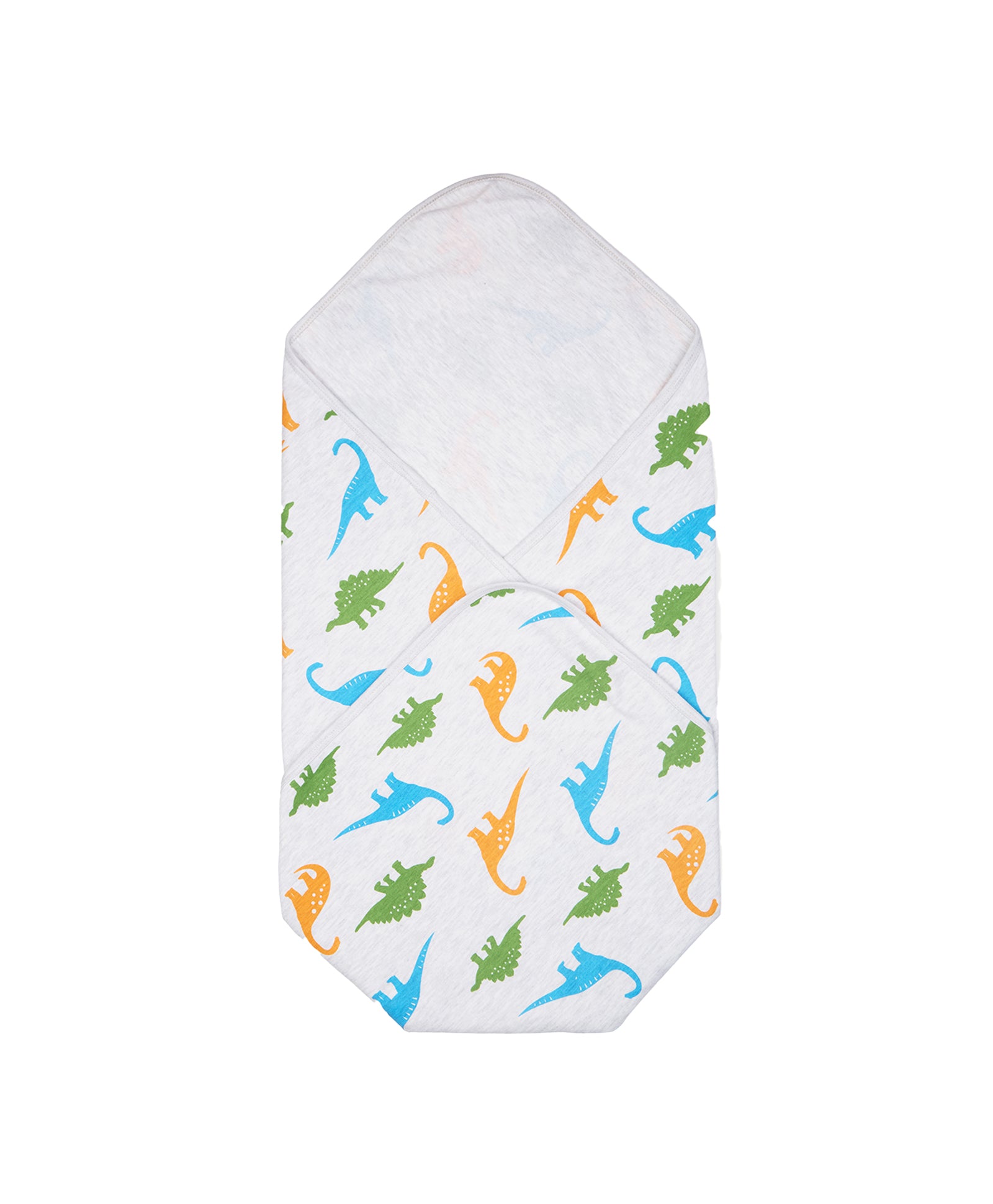 100% Cotton Interlock Baby Wrapper Dino Print & White Pack of 2