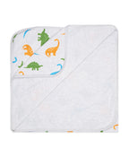 100% Cotton Interlock Baby Wrapper Dino Print & White Pack of 2