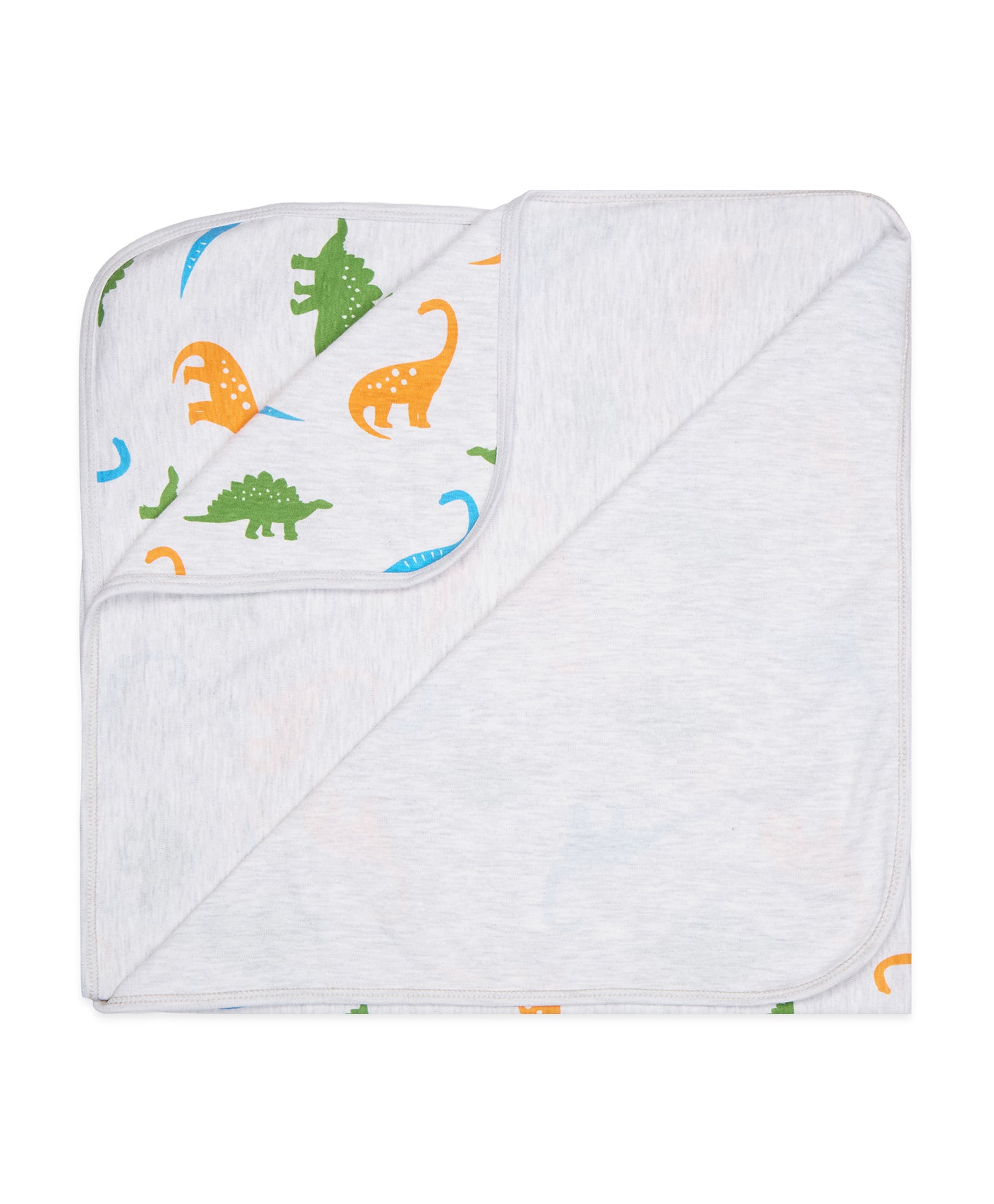 100% Cotton Interlock Baby Wrapper Dino Print & White Pack of 2