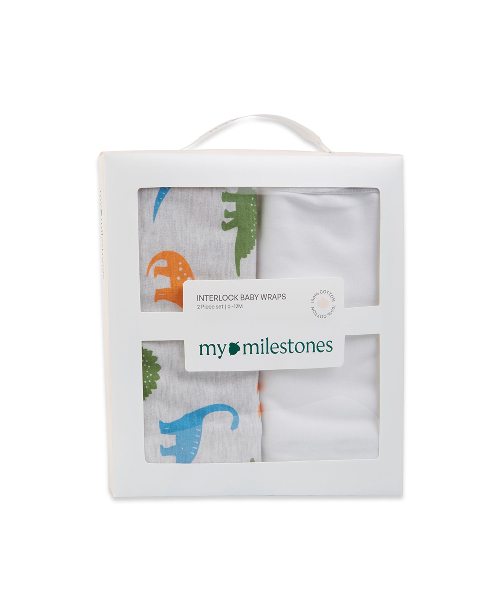 100% Cotton Interlock Baby Wrapper Lemon Print & White Pack of 2