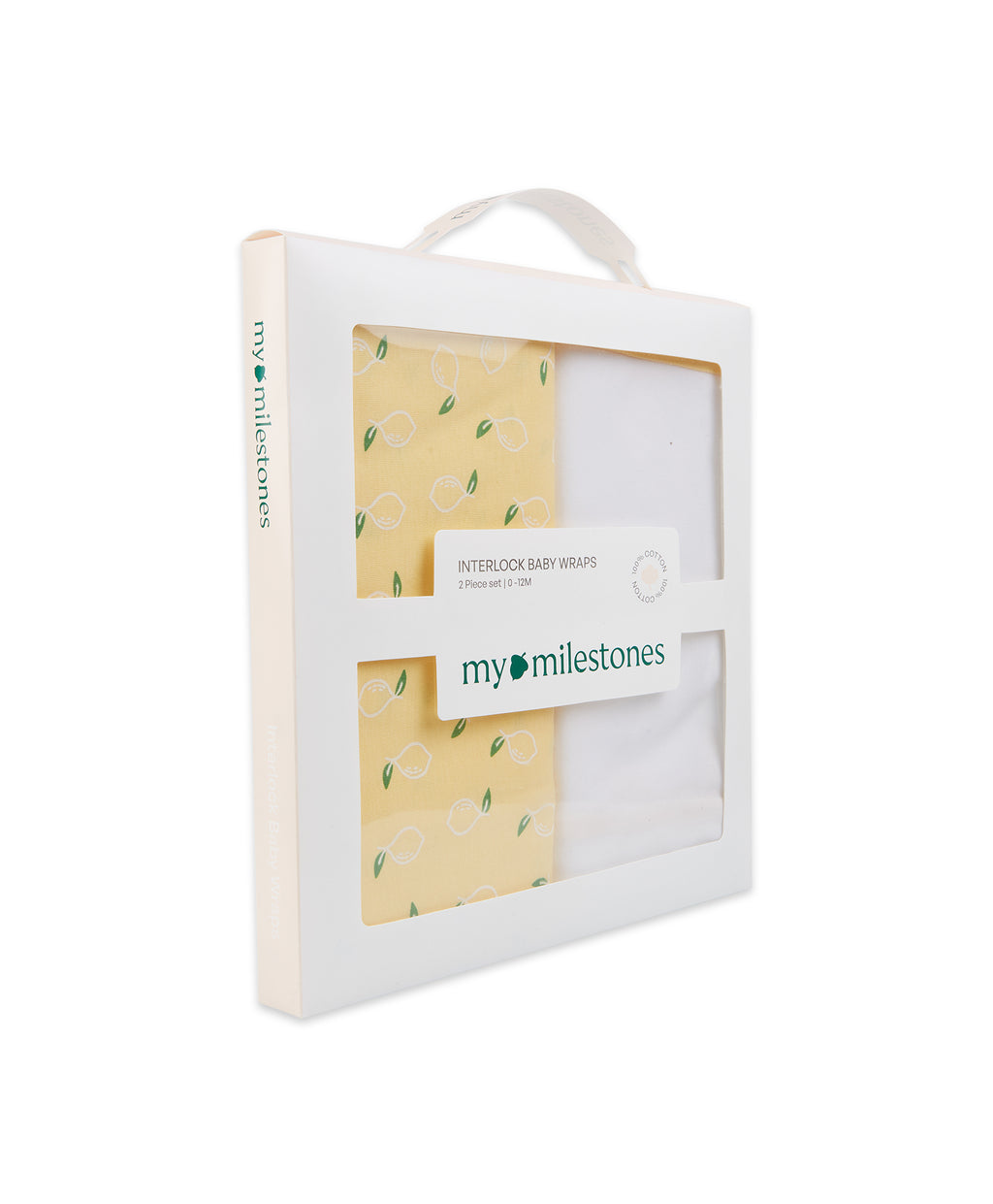100% Cotton Interlock Baby Wrapper Lemon Print & White Pack of 2