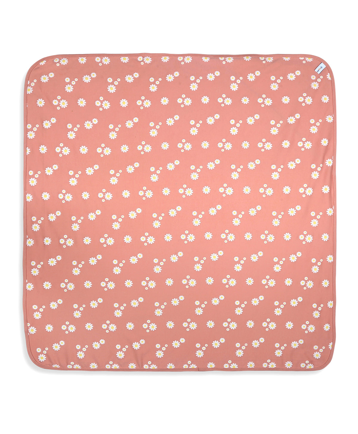 100% Cotton Interlock Hooded Baby Wrapper Daisy Print & White Pack of 2