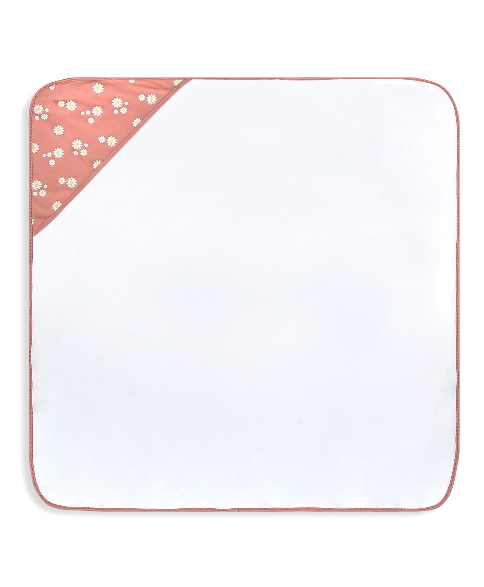 100% Cotton Interlock Hooded Baby Wrapper Daisy Print & White Pack of 2