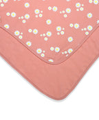 100% Cotton Interlock Hooded Baby Wrapper Daisy Print & White Pack of 2