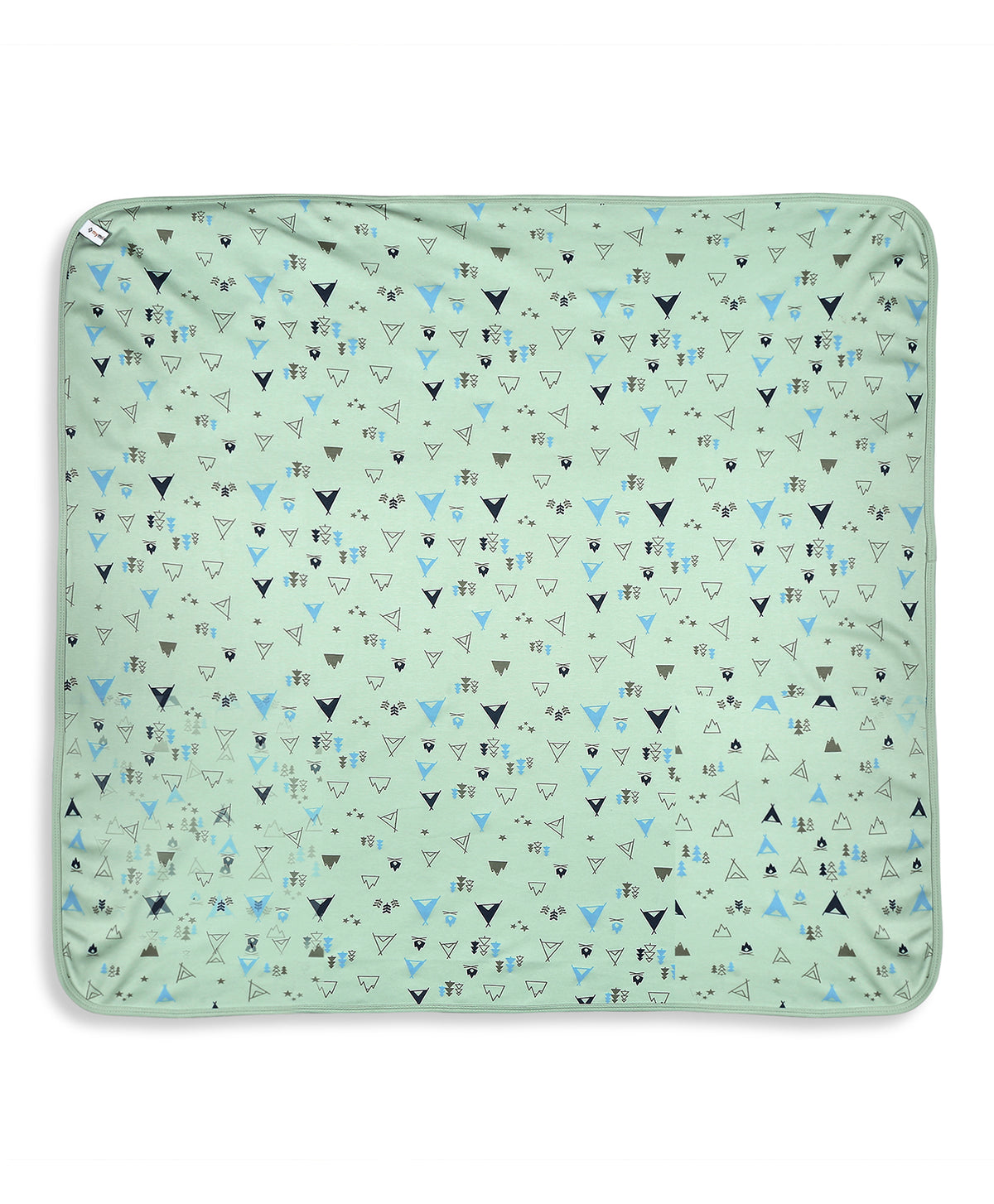 100% Cotton Interlock Hooded Baby Wrapper Teepee Print & White Pack of 2