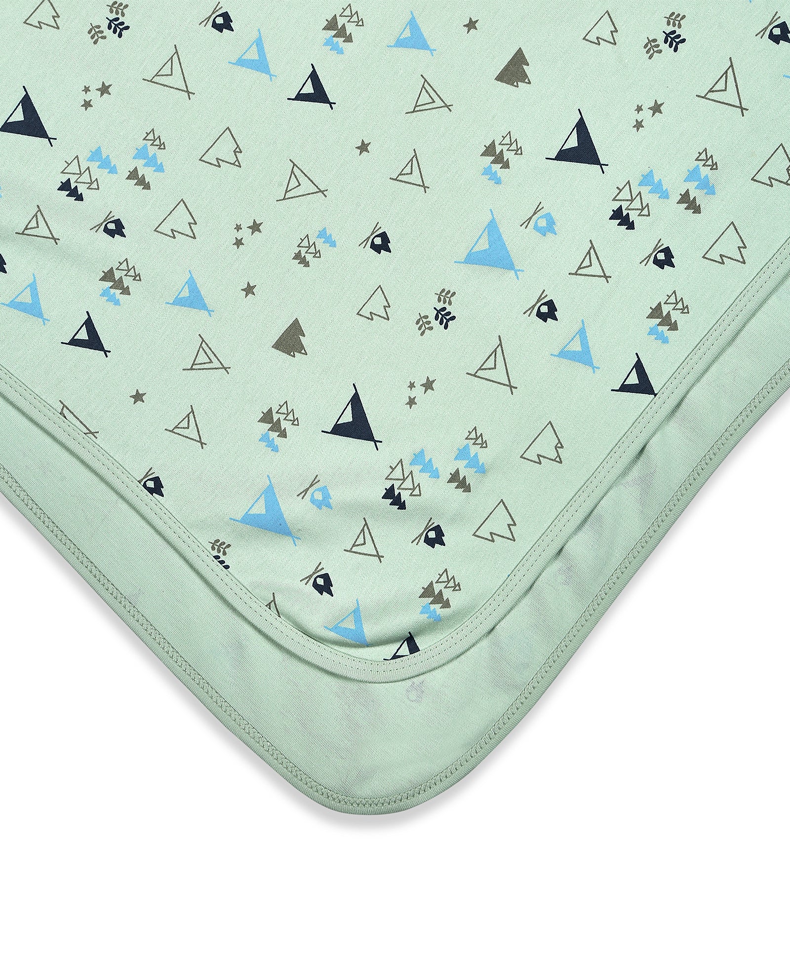 100% Cotton Interlock Hooded Baby Wrapper Teepee Print & White Pack of 2