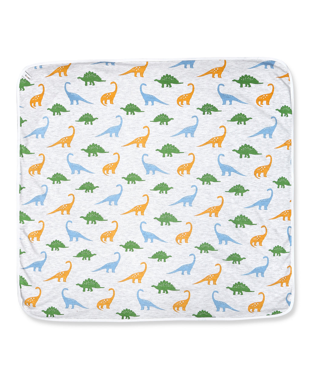 100% Cotton Interlock Hooded Baby Wrapper Dino Print & White Pack of 2