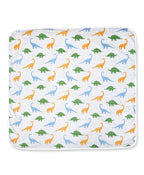 100% Cotton Interlock Hooded Baby Wrapper Dino Print & White Pack of 2