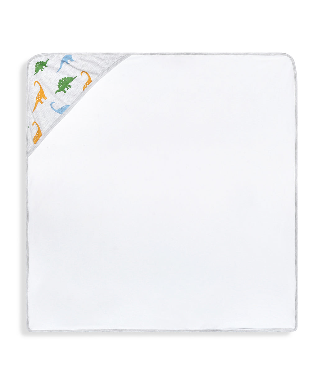 100% Cotton Interlock Hooded Baby Wrapper Dino Print & White Pack of 2