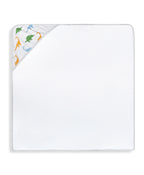 100% Cotton Interlock Hooded Baby Wrapper Dino Print & White Pack of 2
