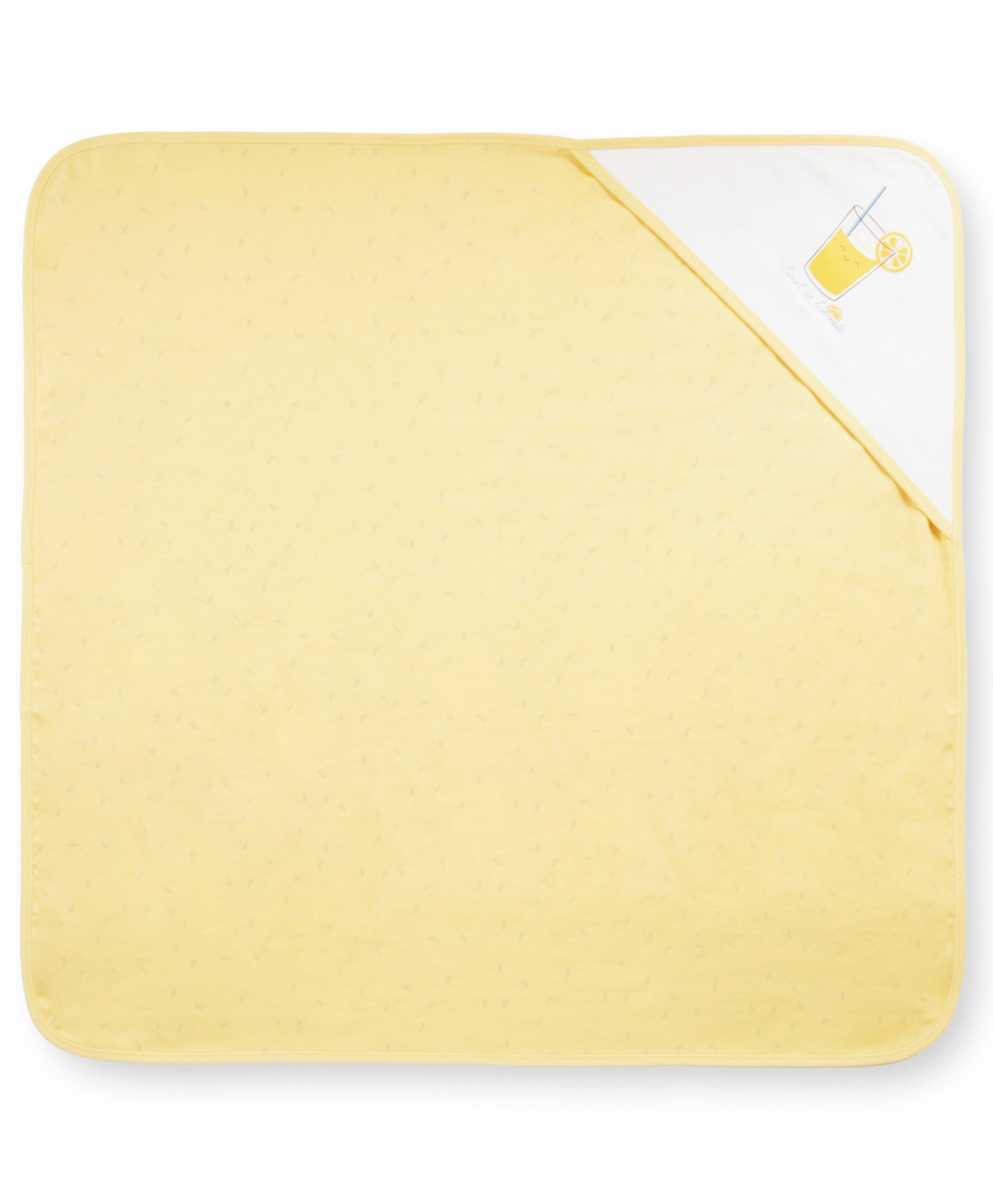 100% Cotton Interlock Hooded Baby Wrapper Lemon Print & White Pack of 2