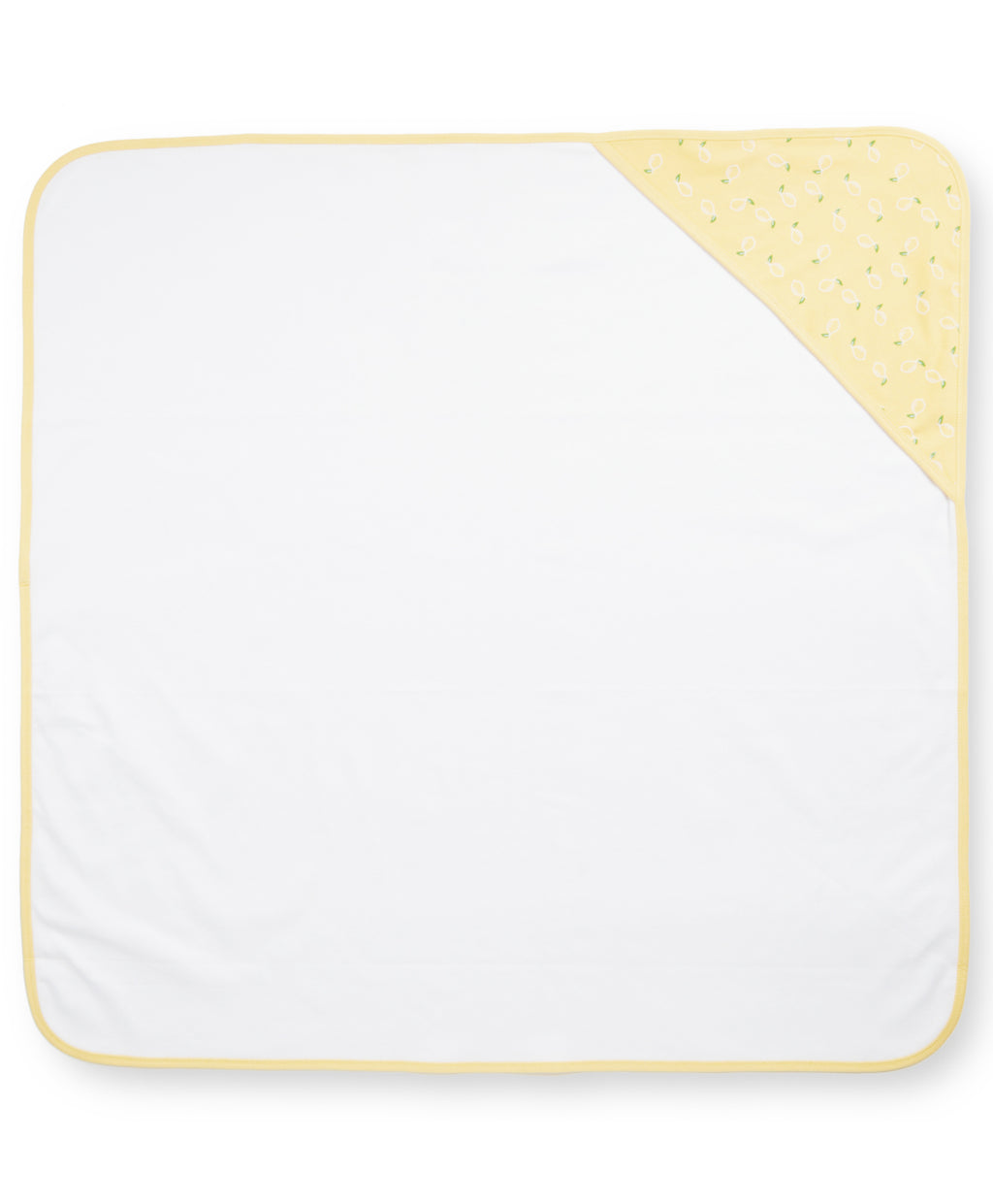 100% Cotton Interlock Hooded Baby Wrapper Lemon Print & White Pack of 2