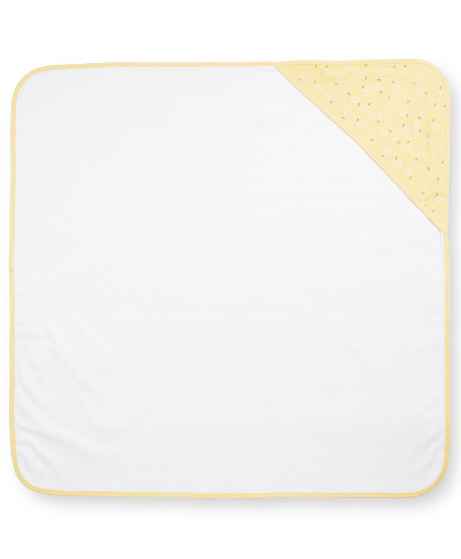 100% Cotton Interlock Hooded Baby Wrapper Lemon Print & White Pack of 2