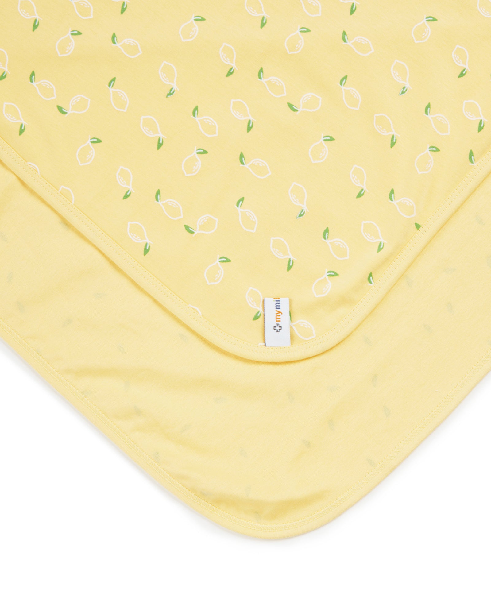 100% Cotton Interlock Hooded Baby Wrapper Lemon Print & White Pack of 2