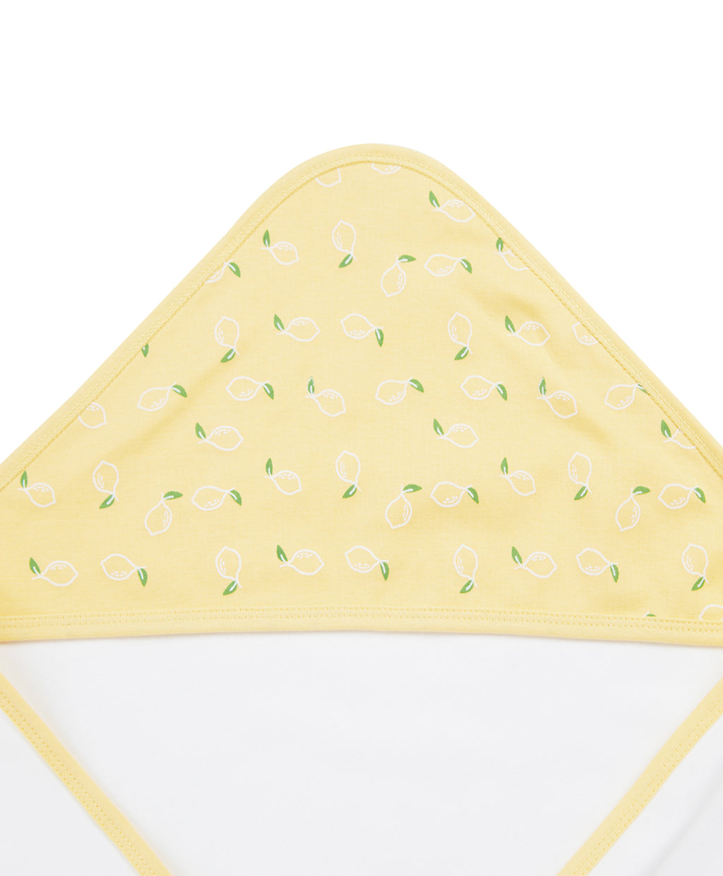 100% Cotton Interlock Hooded Baby Wrapper Lemon Print & White Pack of 2