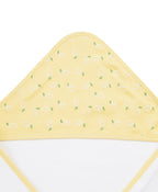100% Cotton Interlock Hooded Baby Wrapper Lemon Print & White Pack of 2
