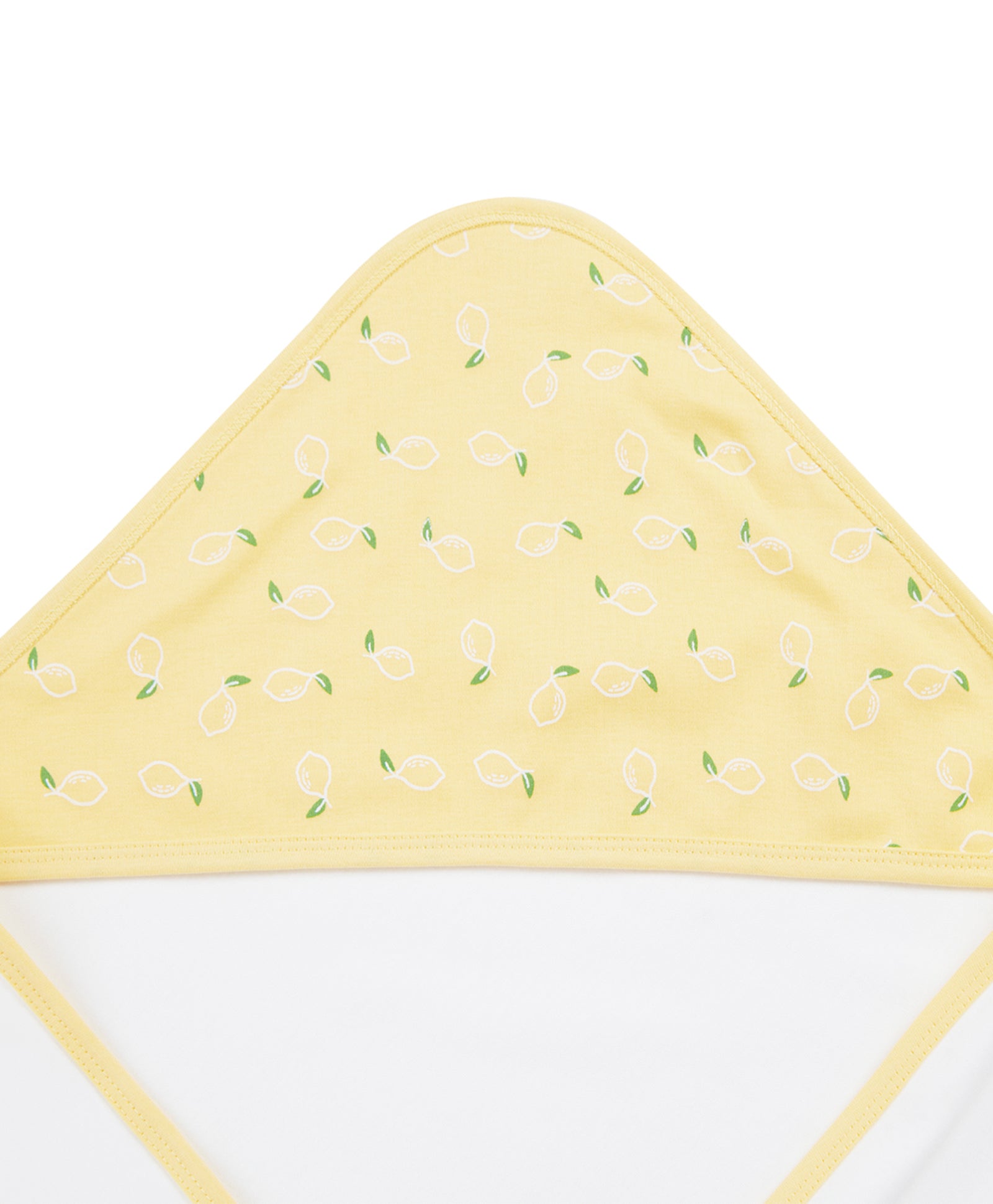 100% Cotton Interlock Hooded Baby Wrapper Lemon Print & White Pack of 2