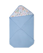 100% Cotton Interlock Hooded Baby Wrapper Butterfly Print & Blue Pack of 2