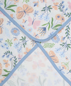 100% Cotton Interlock Hooded Baby Wrapper Butterfly Print & Blue Pack of 2