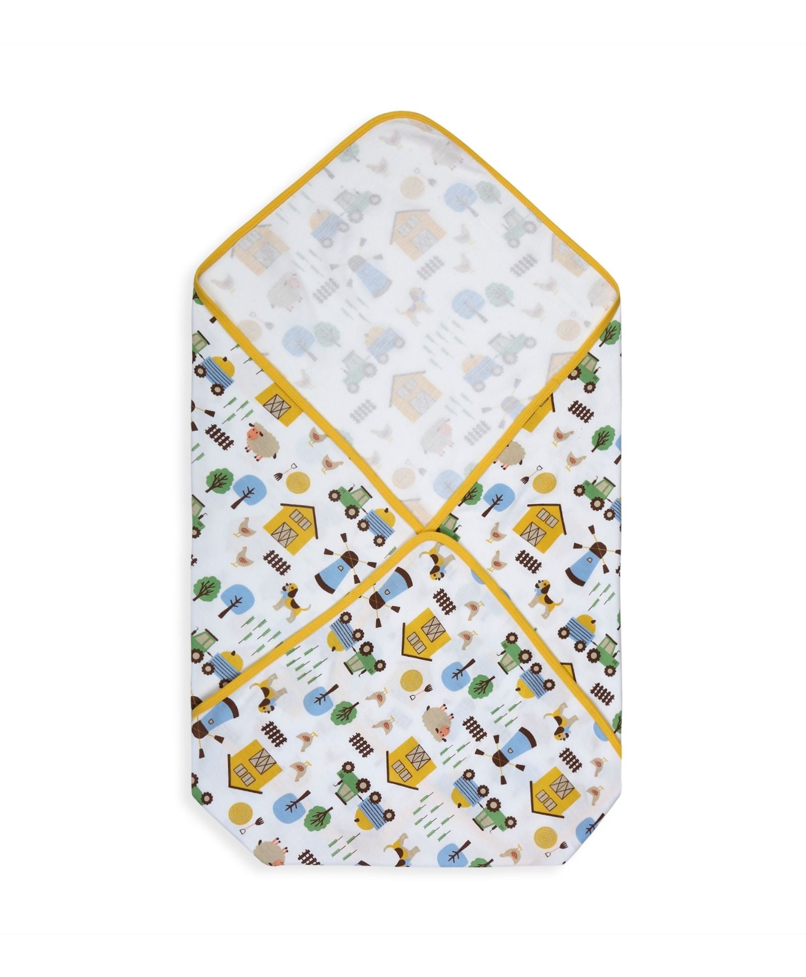 100% Cotton Interlock Baby Wrapper Barnyard Print & Samoan Sun Pack of 2