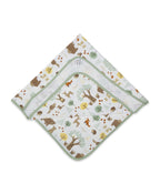 100% Cotton Interlock Baby Wrapper Woodland Wonders Print & Sage Green Pack of 2