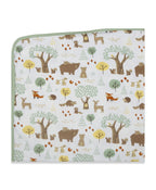 100% Cotton Interlock Baby Wrapper Woodland Wonders Print & Sage Green Pack of 2