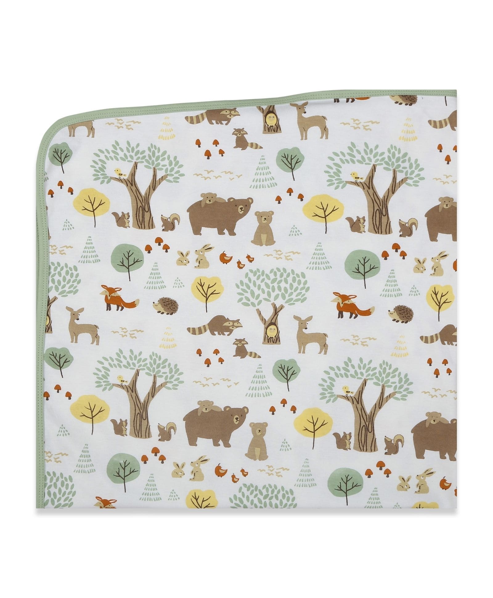 100% Cotton Interlock Baby Wrapper Woodland Wonders Print & Sage Green Pack of 2
