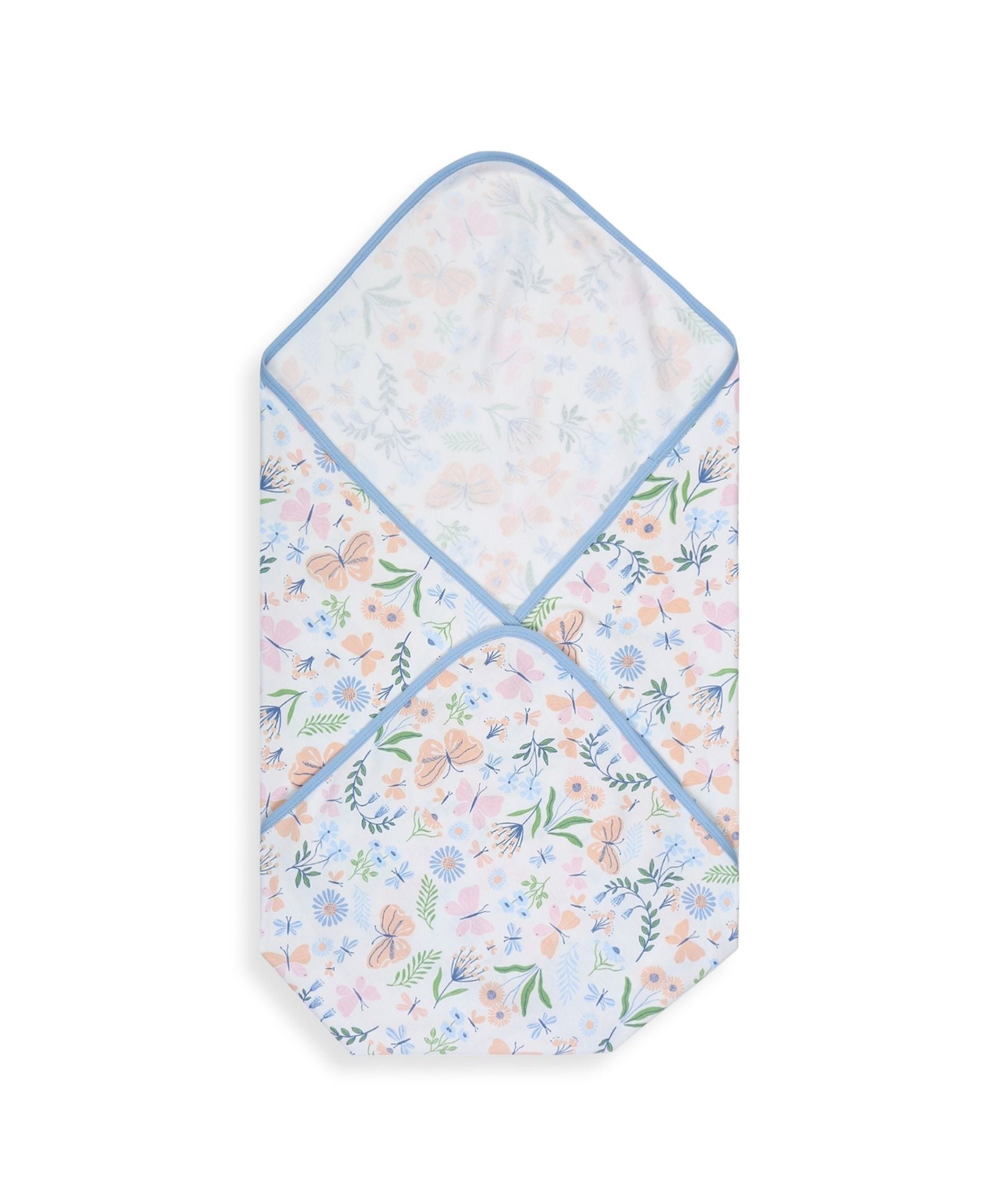 100% Cotton Interlock Baby Wrapper Butterfly Print & Blue Pack of 2