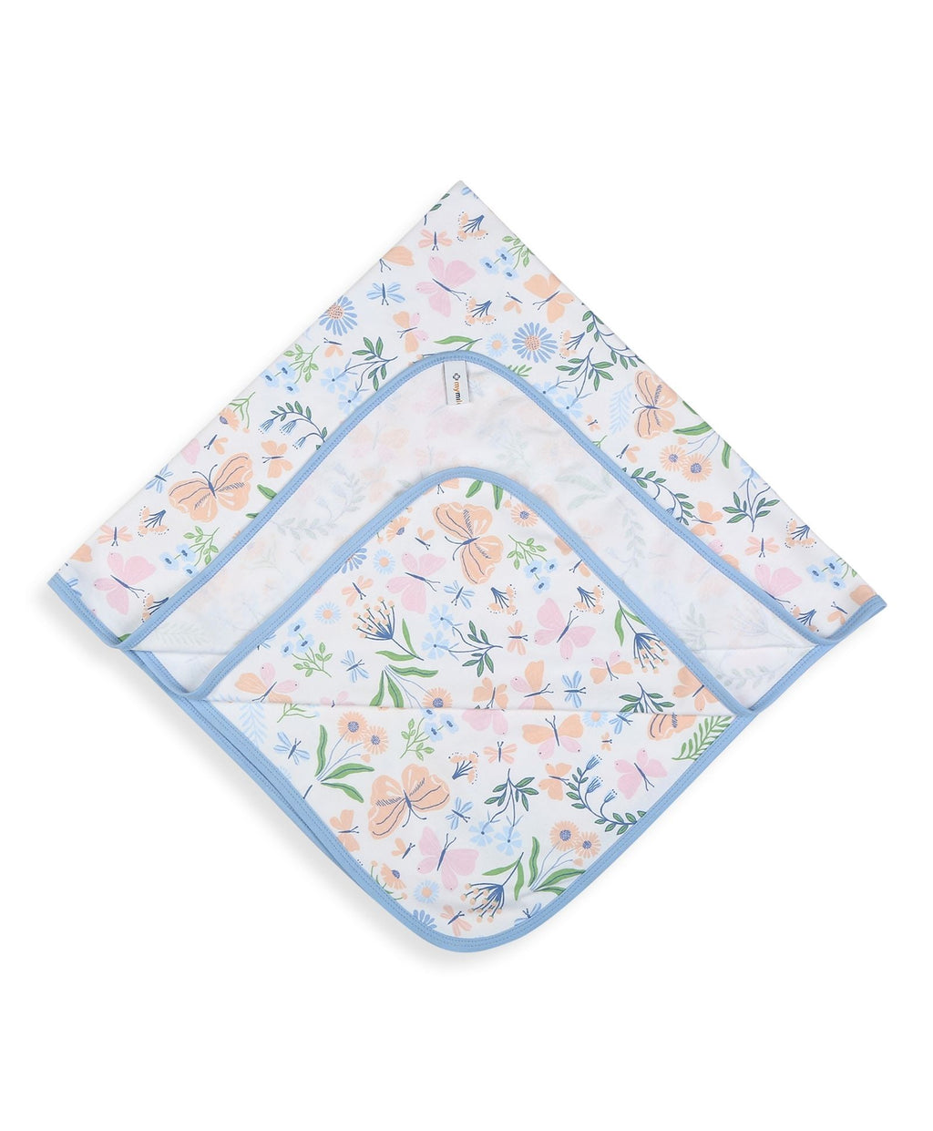 100% Cotton Interlock Baby Wrapper Butterfly Print & Blue Pack of 2