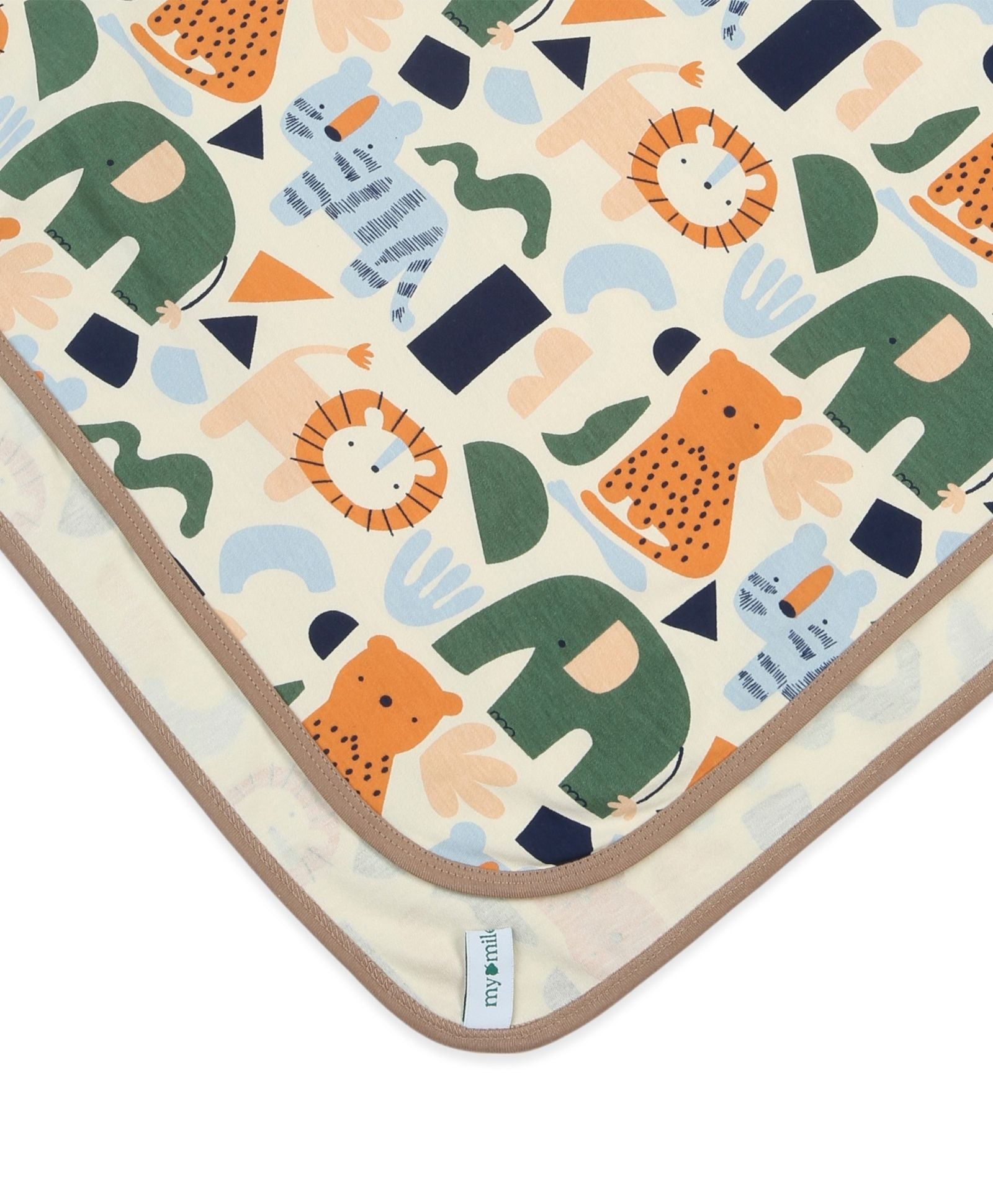 100% Cotton Interlock Baby Wrapper Animal Print & Fawn Pack of 2