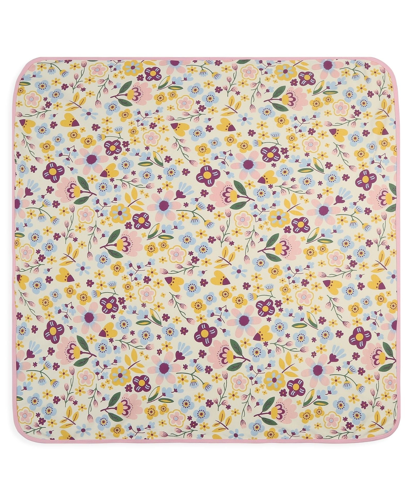 100% Cotton Interlock Baby Wrapper Floral Print & Pink Pack of 2