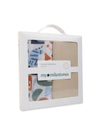 3 in 1 Muslin Swaddle Wrapper Pack of 2 (Size 41x41 Inches) Animal Print & Oatmeal