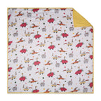 100% Premium Cotton 4 Layered Baby Muslin Blanket Racing Car Print - Yellow - (43x43 Inches)