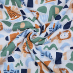 100% Premium Cotton 4 Layered Baby Muslin Blanket Animal Print - Oatmeal - (43x43 Inches)