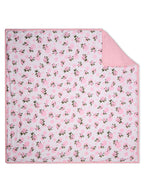 100% Premium Cotton 6 Layered Baby Muslin Blanket Tea Rose Print & Pink - (43x43 Inches)