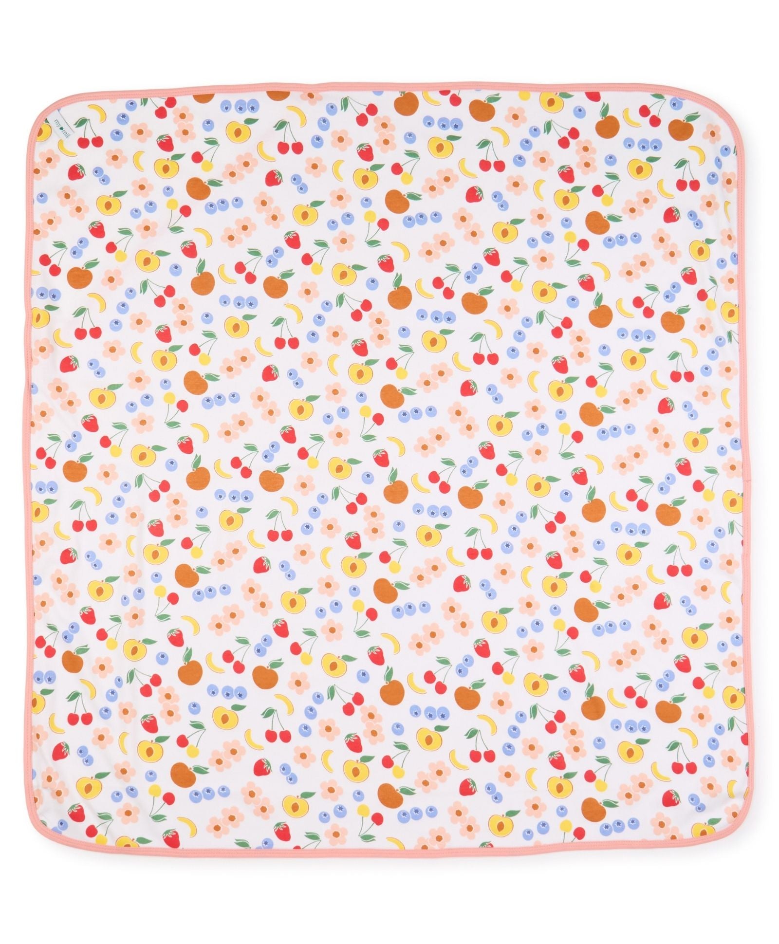 100% Cotton Interlock Hooded Baby Wrapper Fruit Print & Peach Pack of 2