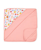100% Cotton Interlock Hooded Baby Wrapper Fruit Print & Peach Pack of 2